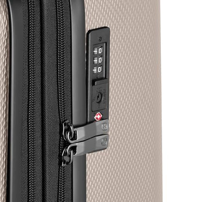 SwissGear 7272 Energie Expandable Hardside Luggage with Spinner Wheels and TSA Lock, Light Gold, 3-Piece Set (19/24/27)