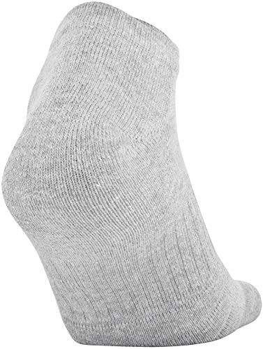 Under Armour Adult Training Cotton No Show Socks, Multipairs , True Gray Heather Assorted 2 (6-Pairs) , Large