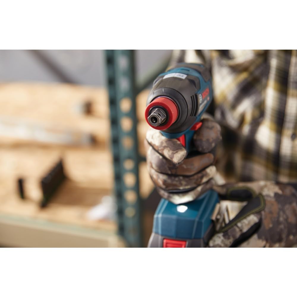 BOSCH GDX18V-1800B12 18V Two-In-One 1/4 In. and 1/2 In. Bit/Socket Impact Driver/Wrench Kit with 2 Ah Standard Power Battery