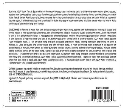 STAR BRITE Aqua Water Tank & System Flush - Deep Cleans & Deodorizes Fresh Water Tanks & Entire Drinking Water System - Ideal for Boats & RVs Coming Out of Storage 1 GAL (032300)