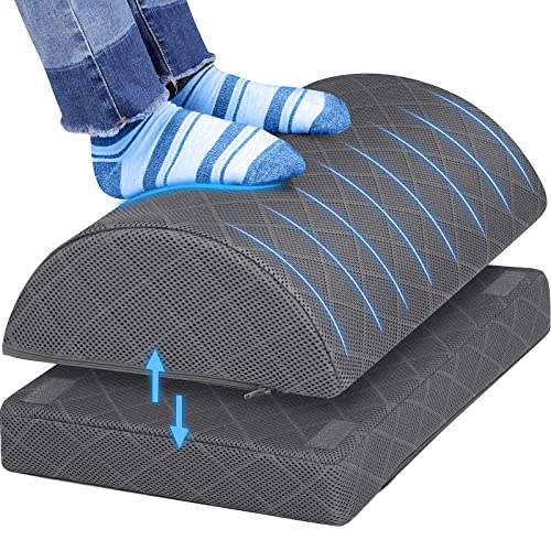 CushZone Foot Rest for Under Desk at Work, Grey