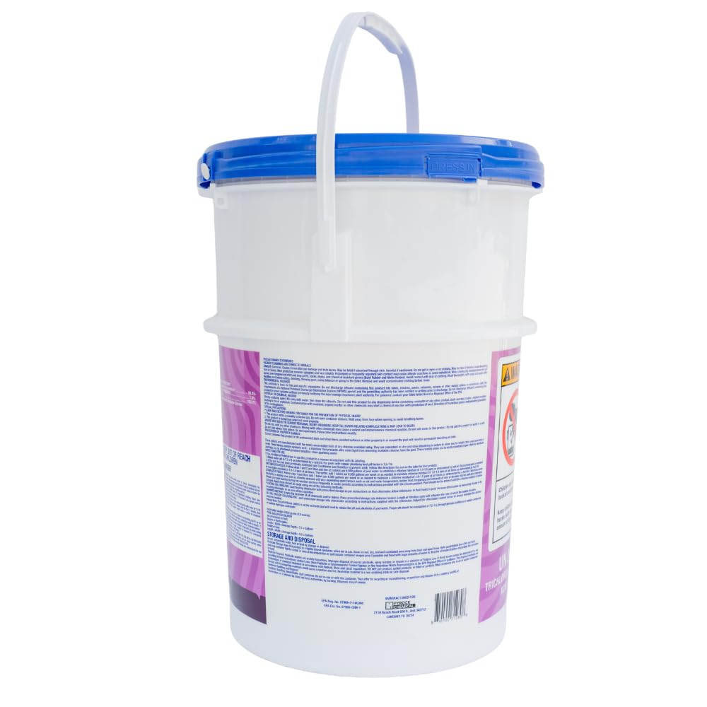Pyrock Chemical Pools 3 Inch Chlorine Tablets for Pools, 50 lb Pool Chlorine Tabs, 99% Trichlor, 90% Available Chlorine, Slow Dissolving Stabilized Chlorine Tablets for Swimming Pools, Floaters