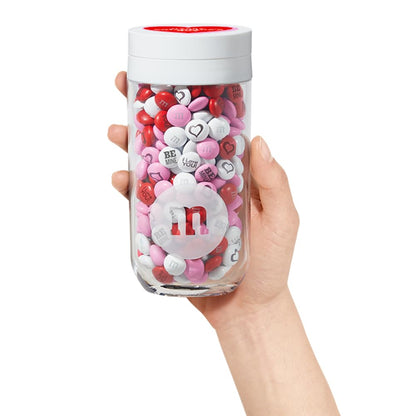 M&M’S Valentine's Day Gift Jar, Unique Valentine Gift filled with Pre-Designed M&M’S Candies