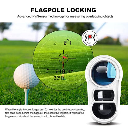 REVASRI Golf Rangefinder with Slope and Pin Lock Vibration, External Slope Switch for Golf Tournament Legal, Rangefinders with Rechargeable Battery 1000YDS Laser Range Finder