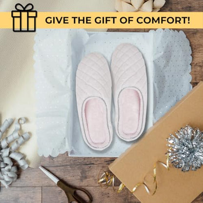 Dearfoams Women's Leslie Washable Memory Foam Clog with Wide Widths Slipper, Frosted Plum Terry, 7-8