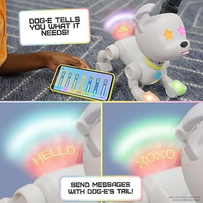 Dog-E Interactive Robot Dog with Colorful LED Lights, 200+ Sounds & Reactions, App Connected (Ages 6+)