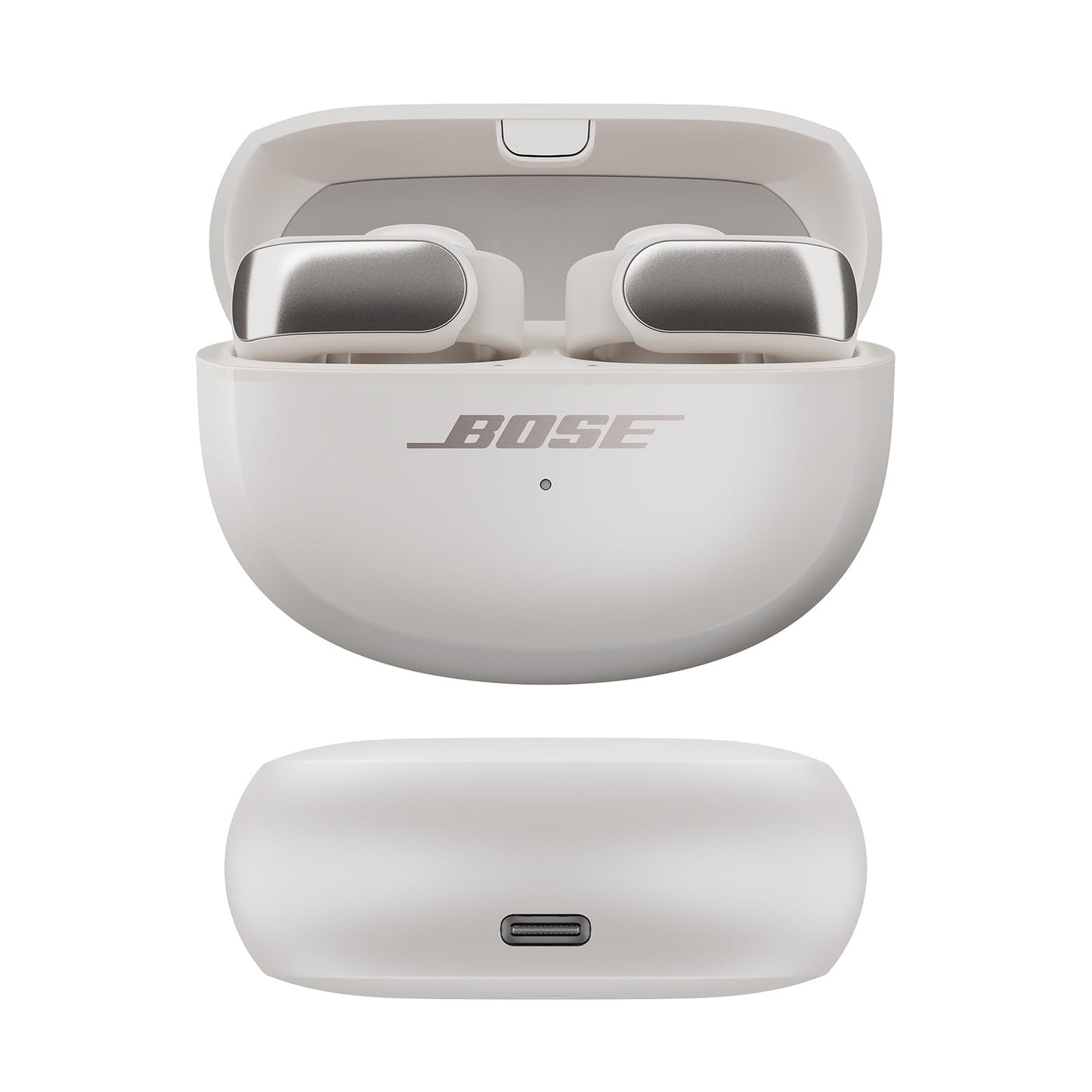 Bose Ultra Open Earbuds, Immersive Audio Open Ear Earbuds, Clip on Earbuds for Comfort, Running Earbuds with OpenAudio for Awareness, Up to 48 Hours of Battery Life, White Smoke