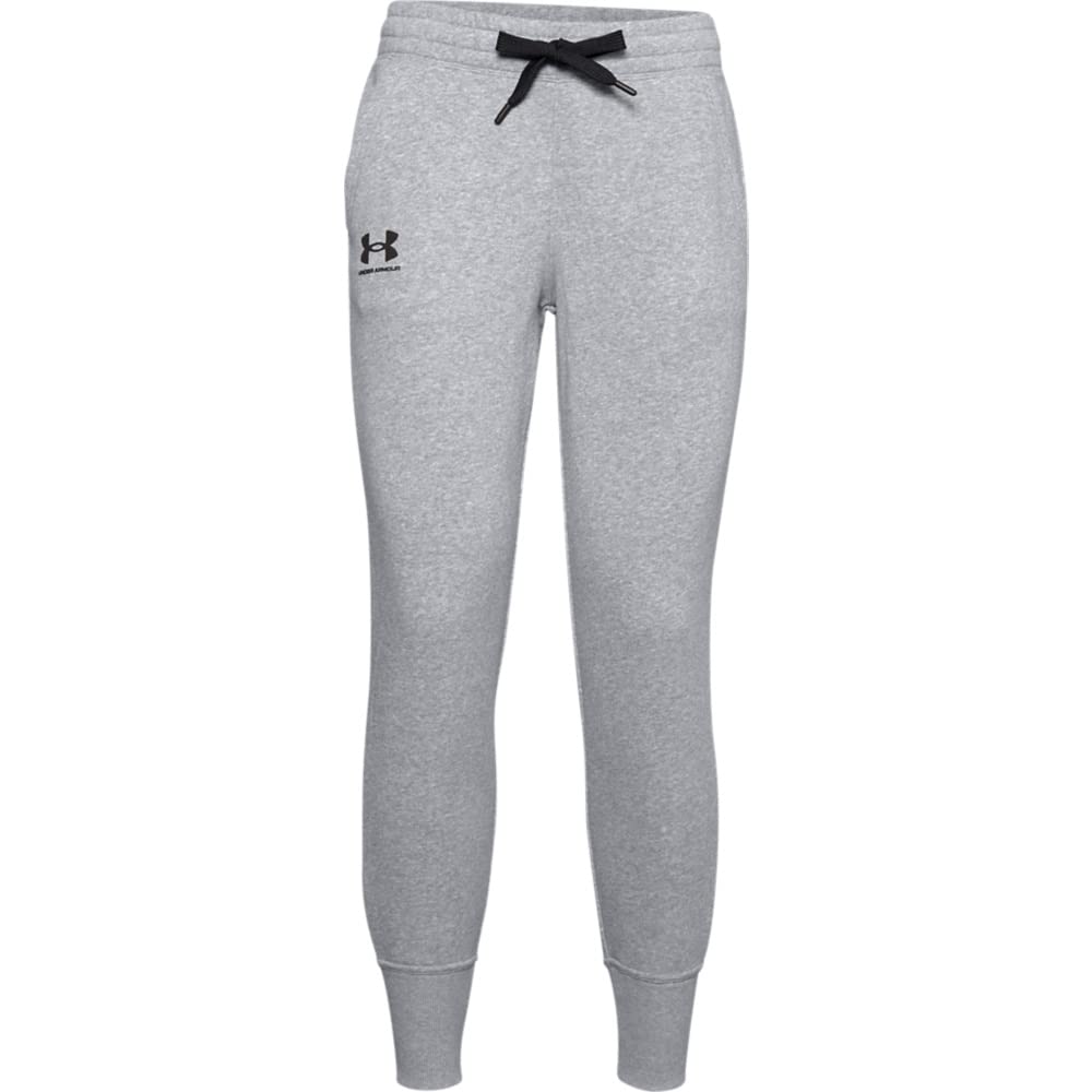 Under Armour Womens Rival Fleece Joggers , Steel Medium Heather (035)/Black , X-Large