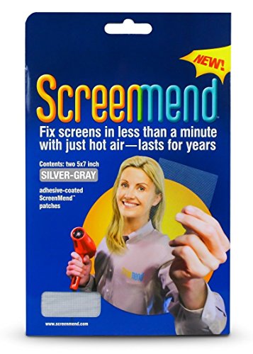 Screenmend 857101004549 Window Screen Repair Kit Screenment, 5" x 7" Patch, Silver-Gray (Packaging may vary)