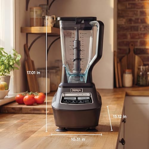 Ninja Kitchen System | All-in-One Food Processor & Blender for Smoothies | Includes Pitcher, (2) 16 oz. To-Go Cups & 8-Cup Bowl | Makes Salsa, Dough, Shakes, & Frozen Drinks | 1500W | Black | BL770