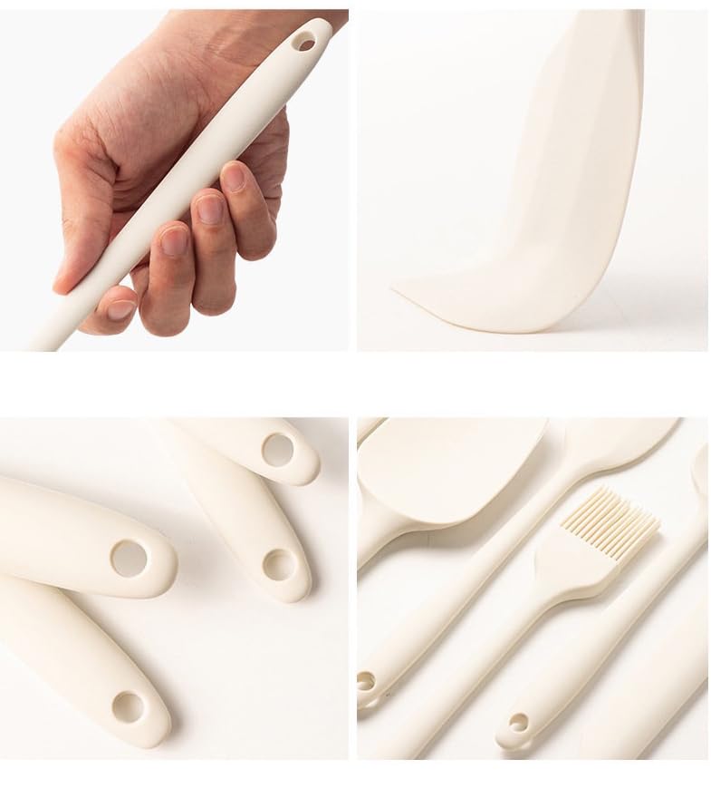 6 Pieces Silicone Spatula Set, Food Grade Rubber Spatula with Ergonomic Grip, Rubber Spatulas Silicone Heat Resistant Spatula Set for Kitchen Use, BPA Free Dishwasher Safe