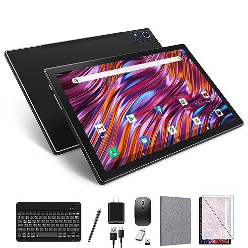 Newest 2024 Android 13 Tablet, 128GB+16(8+8 Expand)GB/512GB Expandable, Octa-Core Tablet with 5G WiFi, 8000mAh Battery, 10.1 inch Tablet with 21MP Camera, Tablet with Keyboard, Bluetooth, Mouse, Case.