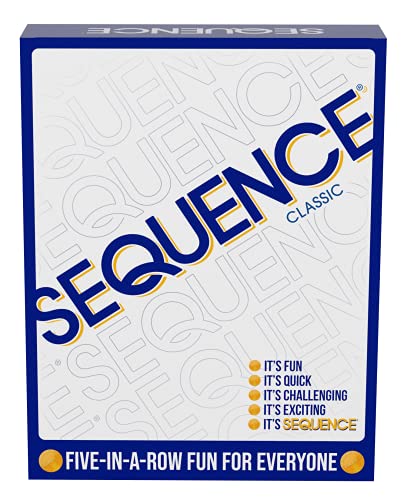 SEQUENCE- Original SEQUENCE Game with Folding Board, Cards and Chips by Jax ( Packaging may Vary ) White, 10.3" x 8.1" x 2.31"