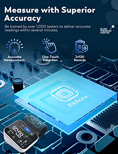 Blood Pressure Monitors for Home Use Upper Arm, Accurate cuff 8.7”-15.7” Monitor with Large Backlight Display 2 Users 240 Sets Memory & HR Detection, Digital BP Machine with Carrying Case