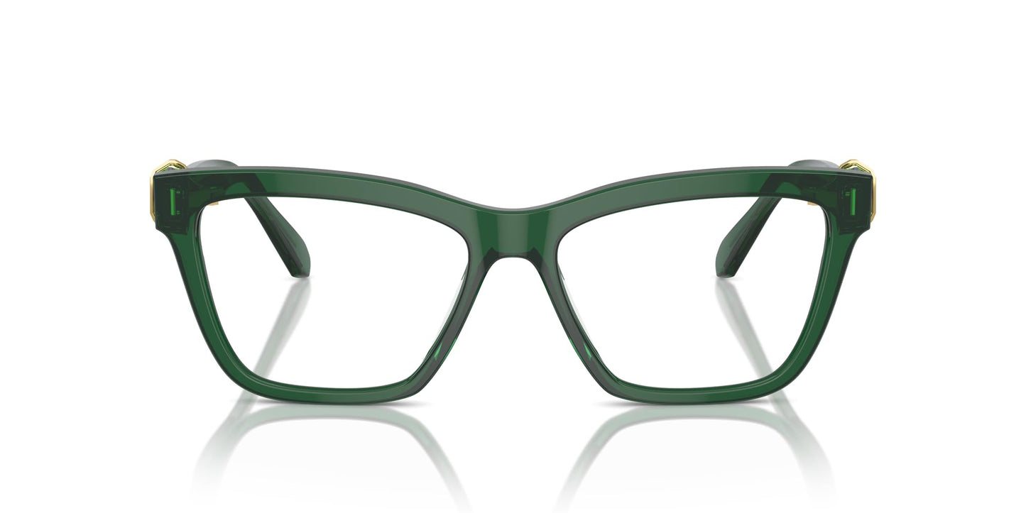 Swarovski SK2021 Prescription Eyewear Frames, Transparent Green/Demo Lens, 55 mm