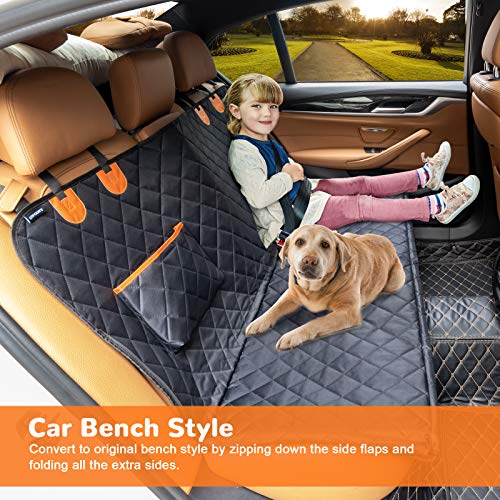 URPOWER Dog Car Seat Cover for Pets 100% Waterproof Seat Cover Hammock 600D Heavy Duty Scratch Proof Nonslip Durable Soft Back Seat Covers for Cars Trucks and SUVs