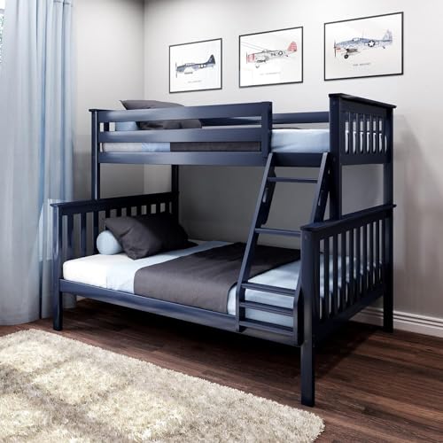Max & Lily Classic Twin Over Full Bunk Bed, Blue