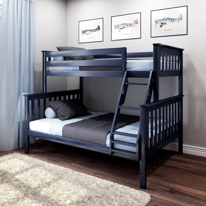 Max & Lily Classic Twin Over Full Bunk Bed, Blue