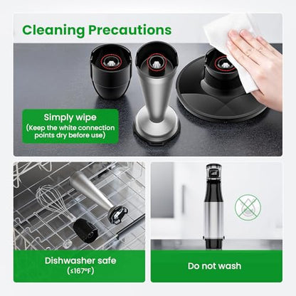 Immersion Blender Handheld Corded, 1100W 5 in 1 Hand Blender Set