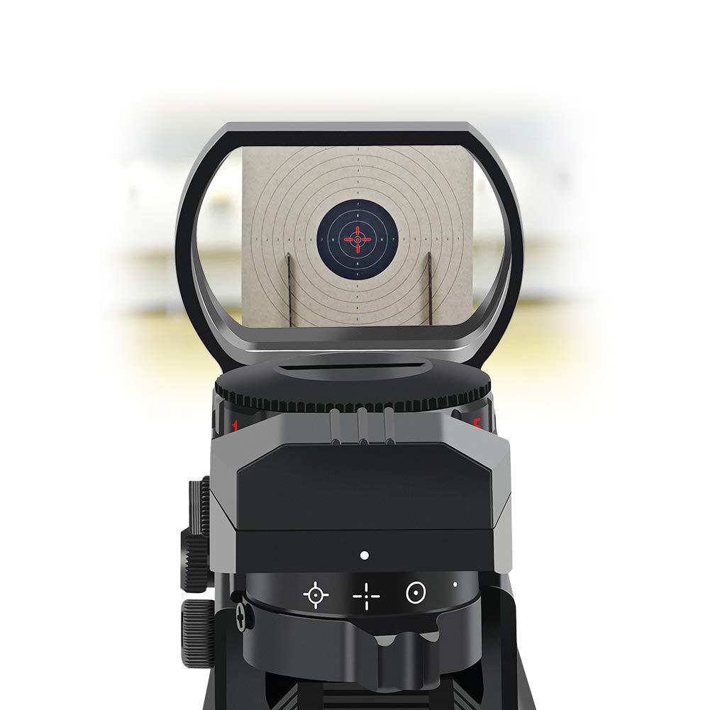 Feyachi Reflex Sight - Adjustable Reticle (4 Styles) Both Red and Green in One Red Dot Sight