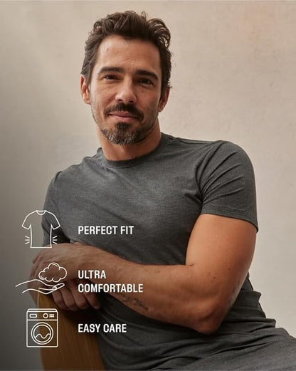 True Classic Mens T-Shirts - Short Sleeve Crew Neck Plain Novelty T Shirt for Men, Pack of 3, Variety, L
