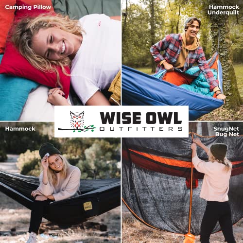 Wise Owl Outfitters Hammock for Camping Double Hammocks Gear for The Outdoors Backpacking Survival or Travel - Portable Lightweight Parachute Nylon DO Charcoal Rose