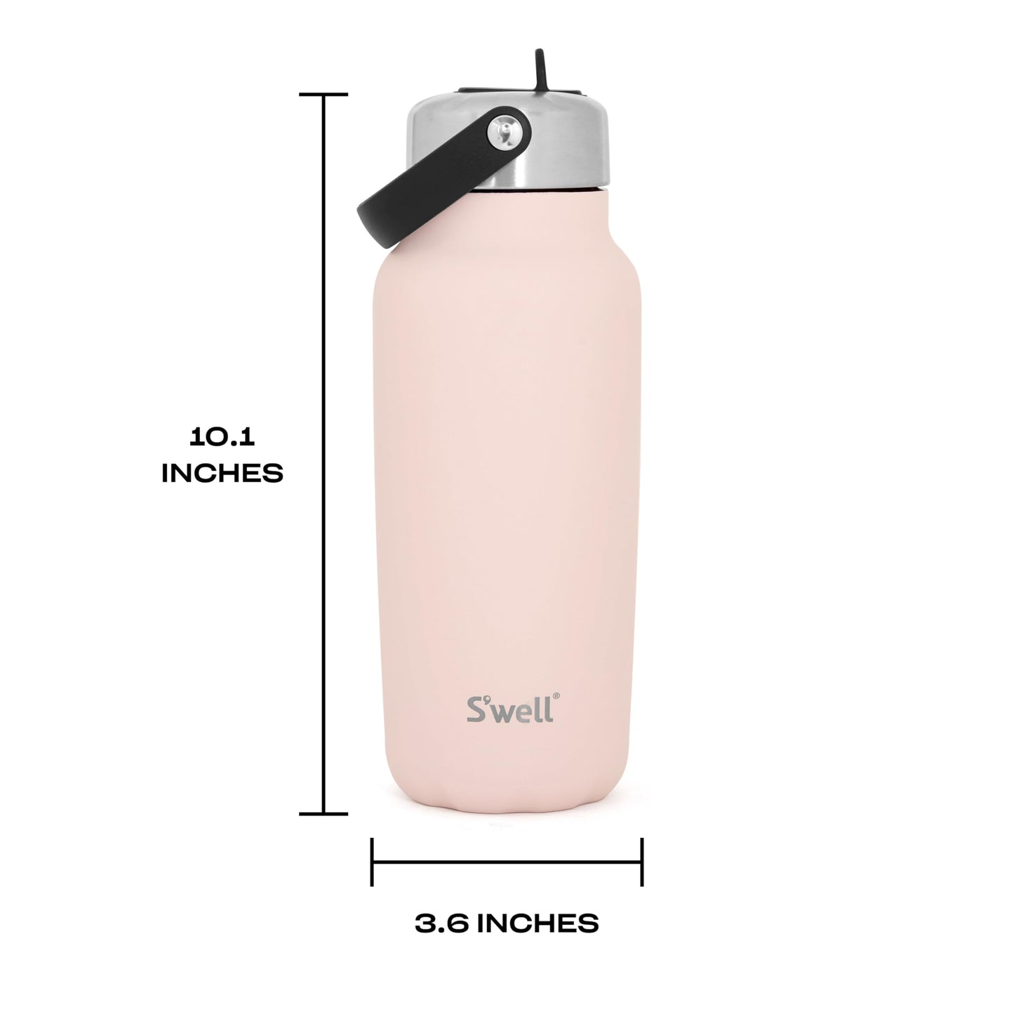 S'well Recycled Stainless Steel Explorer with Flip Straw Lid, 32oz, Himalayan Salt, Triple Layered Vacuum Insulated Containers Keeps Drinks Cold for 42 Hours and Hot for 10