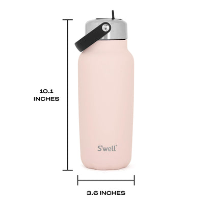 S'well Recycled Stainless Steel Explorer with Flip Straw Lid, 32oz, Himalayan Salt, Triple Layered Vacuum Insulated Containers Keeps Drinks Cold for 42 Hours and Hot for 10