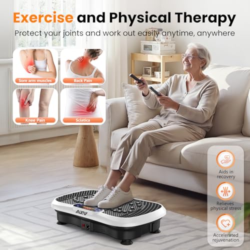 AXV Vibration Plate Fitness Platform Exercise Machine Vibrating Shaking Full Body Shaker Workout Vibrate Stand Shake Board Sport for Weight Loss Fat Burner for Gym Home Office