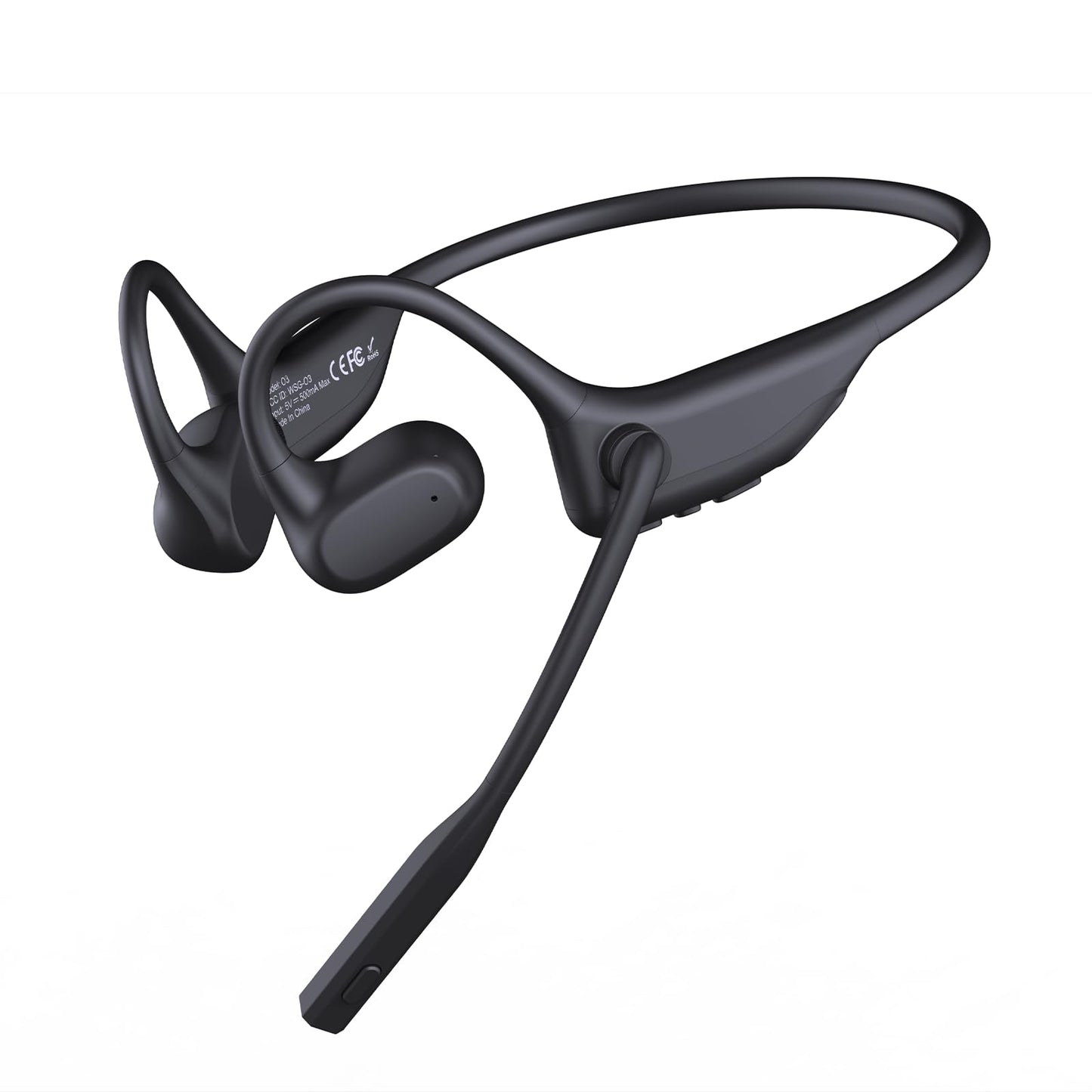 CXK Open Ear Headphones with Mic, Bluetooth Headset with AI Noise Cancellation Microphone Air Conduction Headphones Bluetooth 5.3 Wireless Headset with Mic for Work Call Meeting Driving