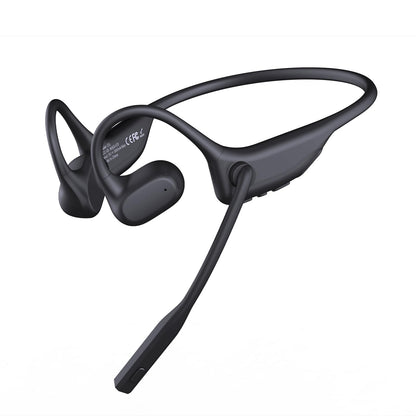 CXK Open Ear Headphones with Mic, Bluetooth Headset with AI Noise Cancellation Microphone Air Conduction Headphones Bluetooth 5.3 Wireless Headset with Mic for Work Call Meeting Driving