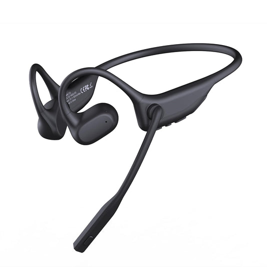 CXK Open Ear Headphones with Mic, Bluetooth Headset with AI Noise Cancellation Microphone Air Conduction Headphones Bluetooth 5.3 Wireless Headset with Mic for Work Call Meeting Driving