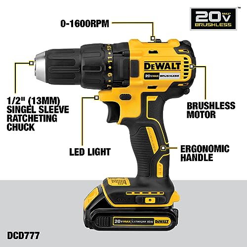 DEWALT 20V MAX Cordless Drill, Impact Driver, 2-Tool Power Tool Combo Kit, Brushless Power Tool Set with 2 Batteries and Charger Included (DCK277D2)