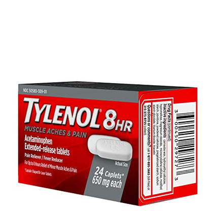 Tylenol 8 HR Muscle Aches & Pain, Pain Relief from Aches and Pain, 650 mg, 24 ct.