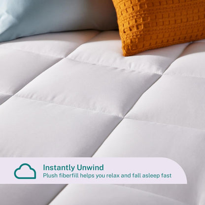 Sleep Innovations Dual Layer 4 Inch Memory Foam Mattress Topper, Twin Size, Medium Support, 2 Inch Cooling Gel Memory Foam Plus 2 Inch Pillow Top Cover