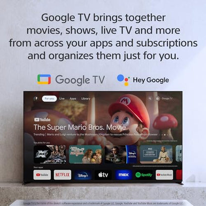 Sony 55 Inch BRAVIA 8 Smart Google TV OLED, 4k OLED TV with Pure Black OLED Contrast, Billions of Real-World Colors, Powerful Processing, Studio Calibrated Picture, Action Without Blur, TV