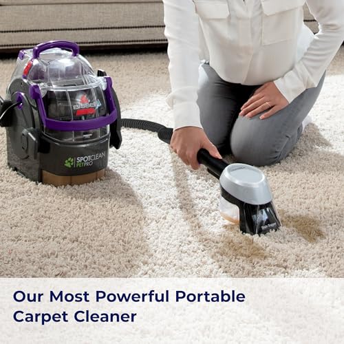 BISSELL SpotClean Pet Pro Portable Carpet Cleaner, 2458, Grapevine Purple, Black, Large