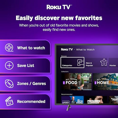 Hisense 32-Inch Class A4 Series HD 720p Smart Roku TV with Alexa Compatibility (32A4HNR) - Dolby Audio, Slim Bezel Design, Google Assistant