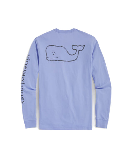 vineyard vines Men's Long Sleeve Vintage Whale Pocket T-Shirt, Jake Blue, X-Large