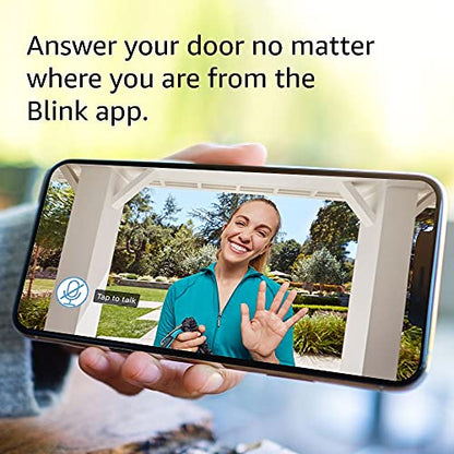 Blink Video Doorbell (newest model) + Sync Module 2 | Two-year battery life, Two-way audio, HD video, motion and chime app alerts and Alexa enabled — wired or wire-free (Black)