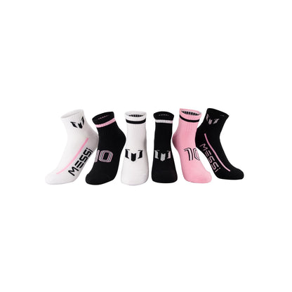 Messi Boys Lifestyle Ankle Socks, 6-Pack Kids Socks, Soft & Stretchy, Comfortable, Pink