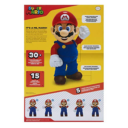 Super Mario It's-A Me, Mario! Collectible Action Figure, Talking Posable Mario Figure, 30+ Phrases and Game Sounds – 12 Inches Tall!