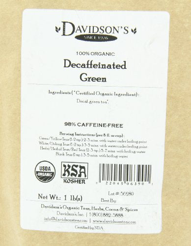 Davidson's Tea Bulk, Decaf Green, 16-Ounce Bag