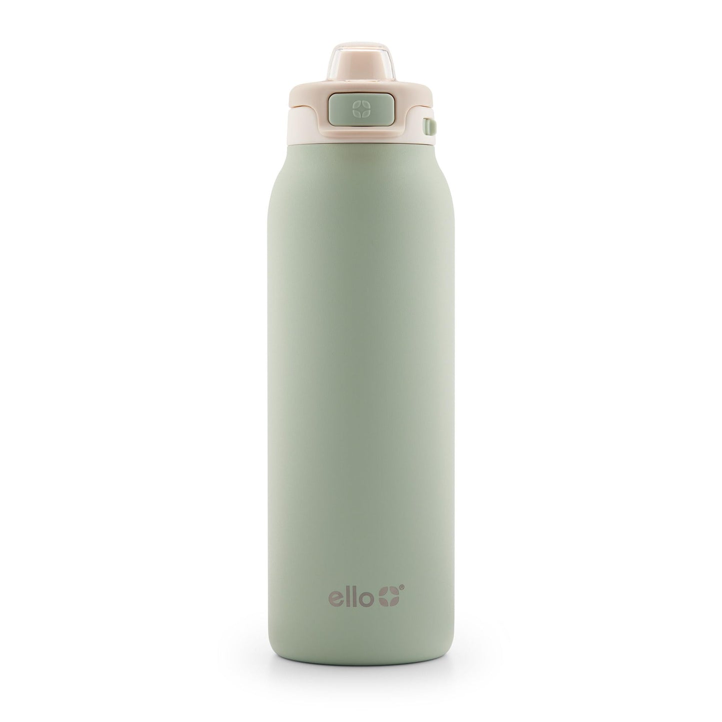 Ello Pop & Fill 32oz Stainless Steel Water Bottle with Quick Fill Technology, Double Walled and Vacuum Insulated Metal, Leak Proof Locking Lid, Sip and Chug, Reusable, BPA Free, Pistachio