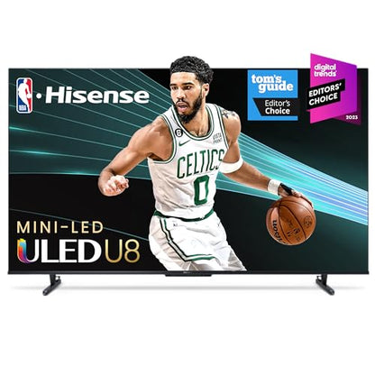 Hisense 75-Inch Class U8 Series Mini-LED ULED 4K UHD Google Smart TV (75U8K) - QLED, 480 Motion Rate, 144Hz Game Mode Pro, Dolby Vision IQ, HDMI 2.1, Alexa Compatibility, 2.1.2 Multi-Channel Audio