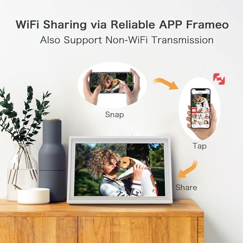 Digital Picture Frame WiFi, 10.1 Inch Frameo Digital Photo Frame, 32GB Memory, 1280*800 HD Touch Screen, Auto-Rotate, Share Pictures Videos Instantly, Wedding, Birthday Gifts for Women, Mom, Dad Gifts