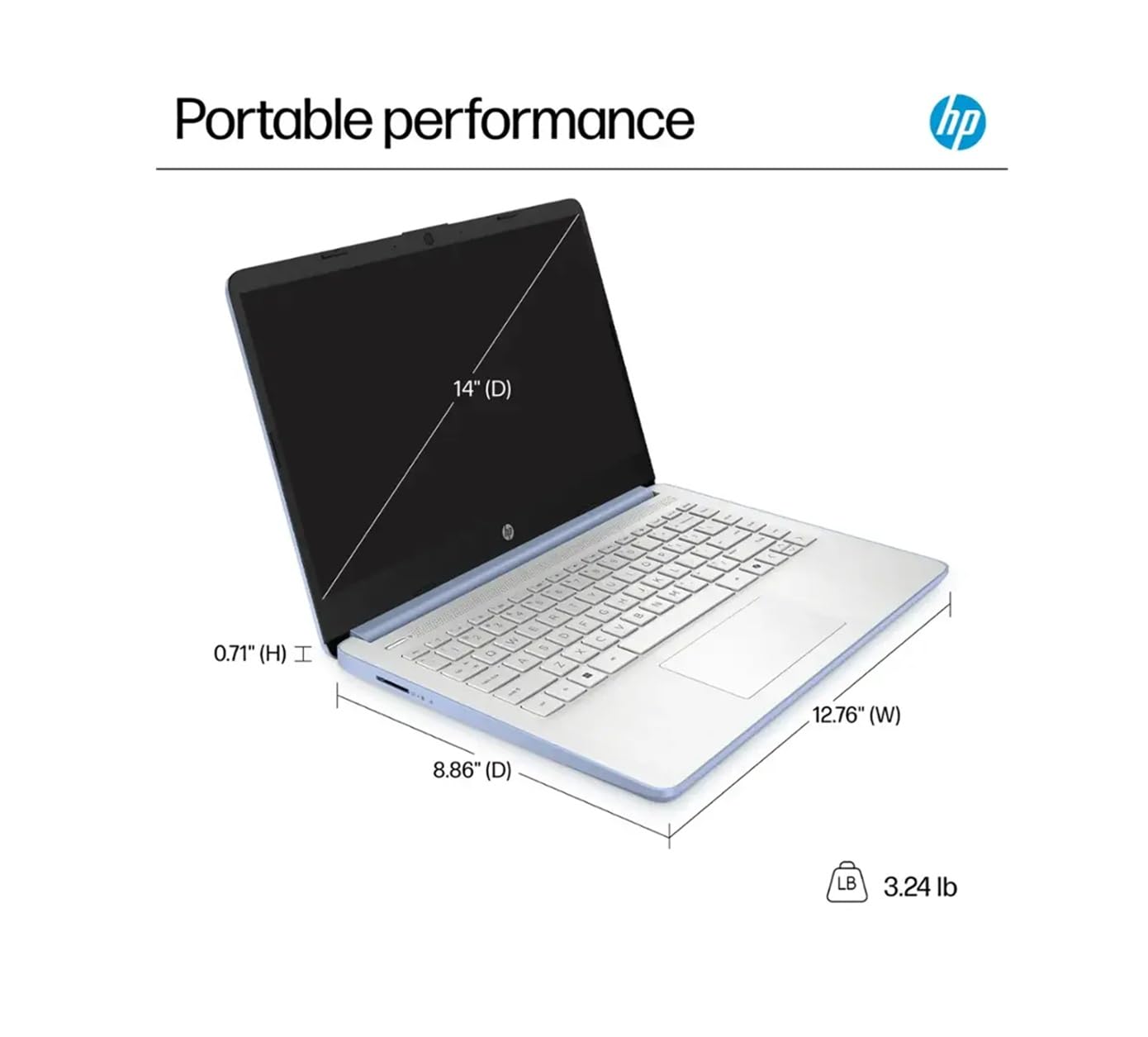 HP 14 Ultra-Light Laptop for Student & Home (14" LED Display, 1-Year Office 365, Intel 4-Core N150 (>N4120), 4GB RAM, 256GB Storage), Long Battery Life, Fast Charge, Webcam, Win 11 S, 2025, Blue