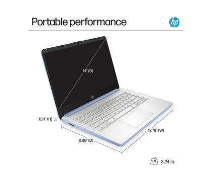 HP 14 Ultra-Light Laptop for Student & Home (14" LED Display, 1-Year Office 365, Intel 4-Core N150 (>N4120), 4GB RAM, 256GB Storage), Long Battery Life, Fast Charge, Webcam, Win 11 S, 2025, Blue