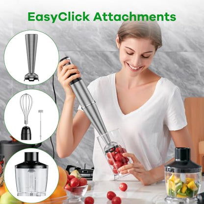 Immersion Blender Handheld Corded, 1100W 5 in 1 Hand Blender Set