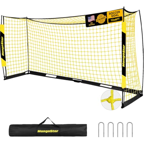 MangoStar Soccer Goal 12X6 FT Soccer Goals for Backyard Portable Soccer Net